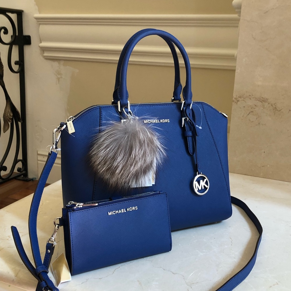 3pcs Michael Kors large Ciara Satchel&wallet&pom - Picture 2 of 8